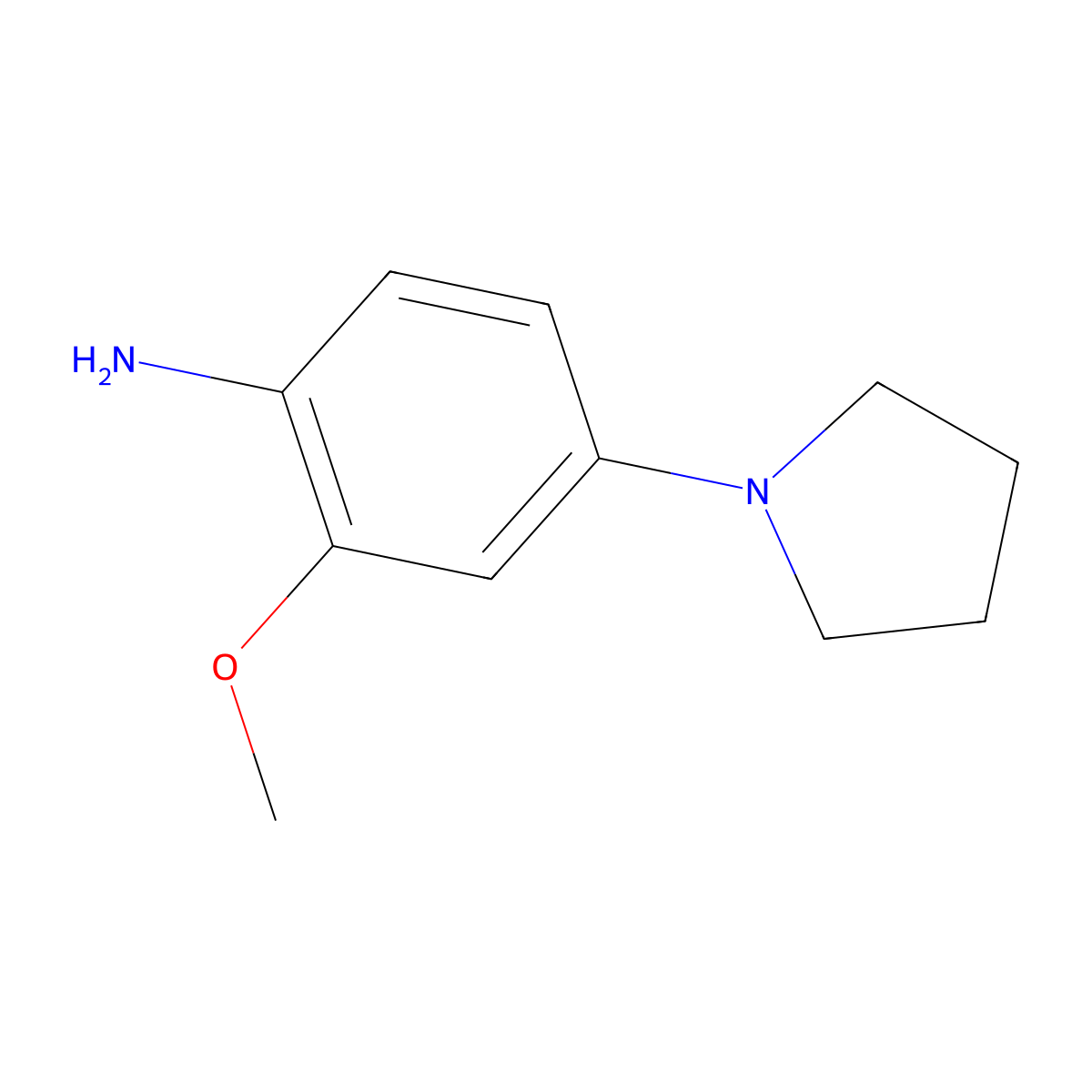 2-Methoxy-4-(pyrrolidin-1-yl)aniline molecular structure, CAS 143525-62-6