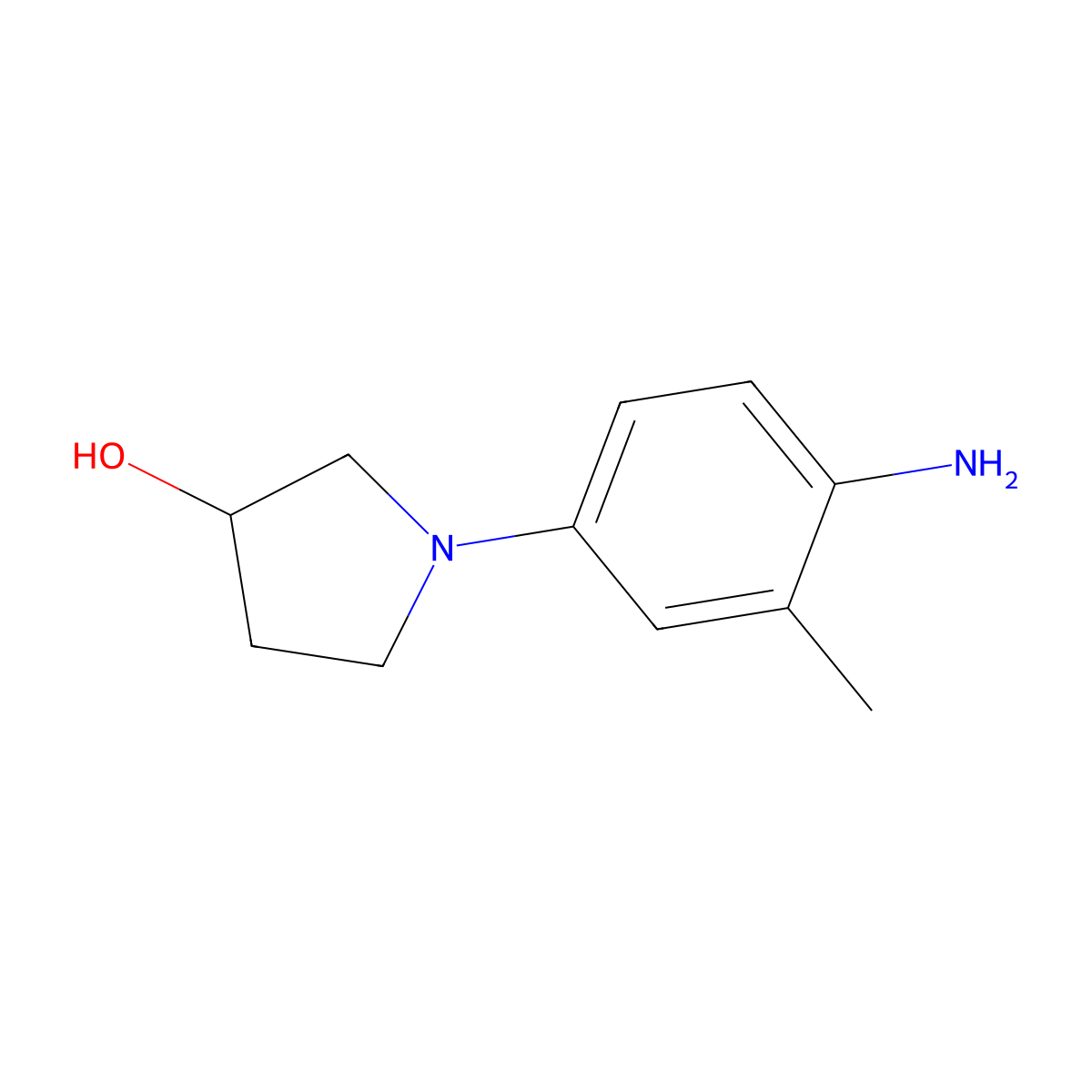 1-(4-Amino-3-methylphenyl)pyrrolidin-3-ol molecular structure, CAS 143525-67-1