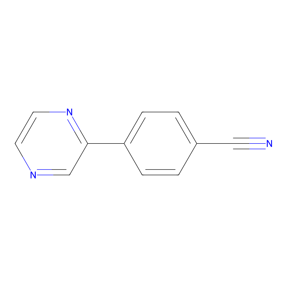 4-(Pyrazin-2-yl)benzonitrile molecular structure, CAS 143526-42-5