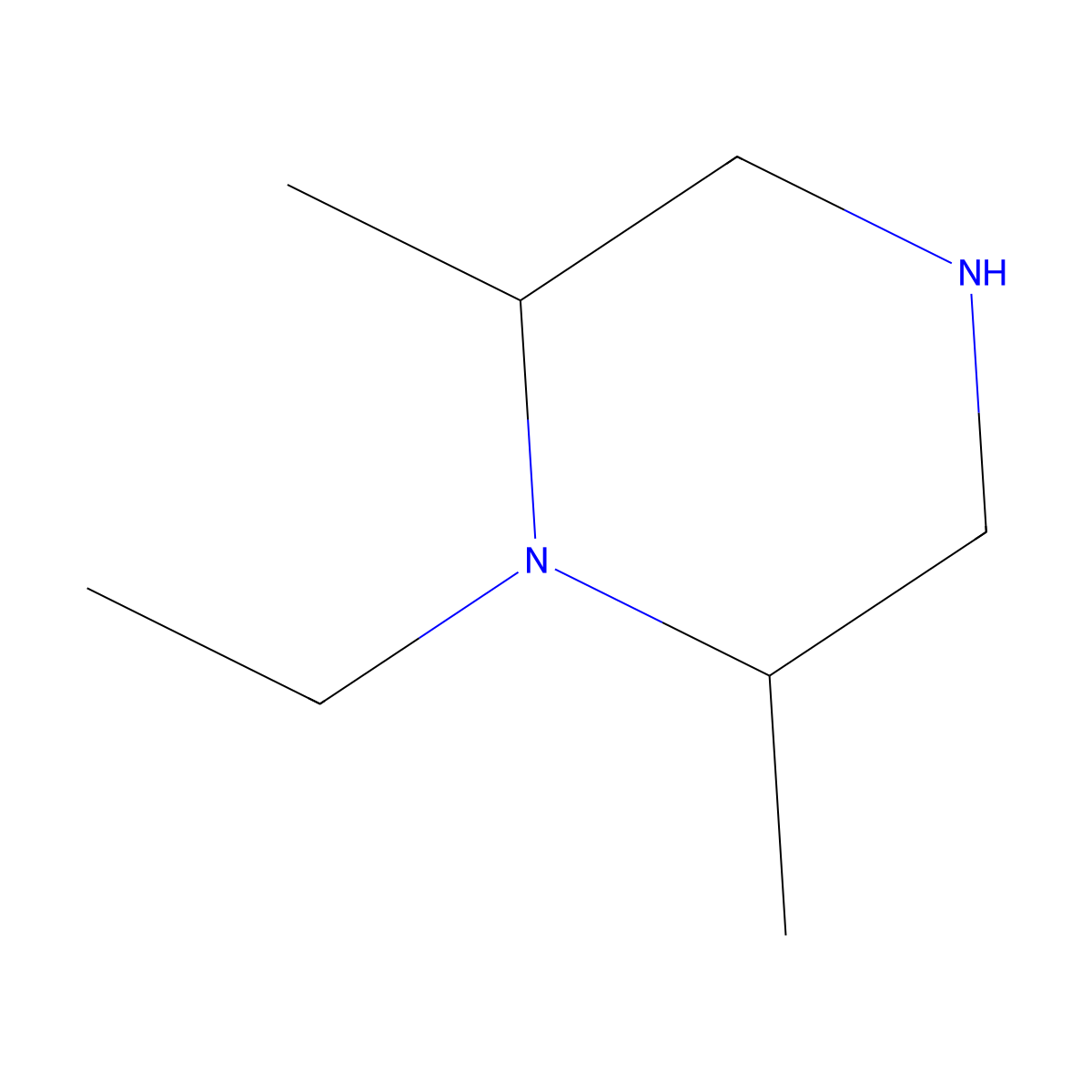 1-Ethyl-2,6-dimethylpiperazine molecular structure, CAS 143526-62-9