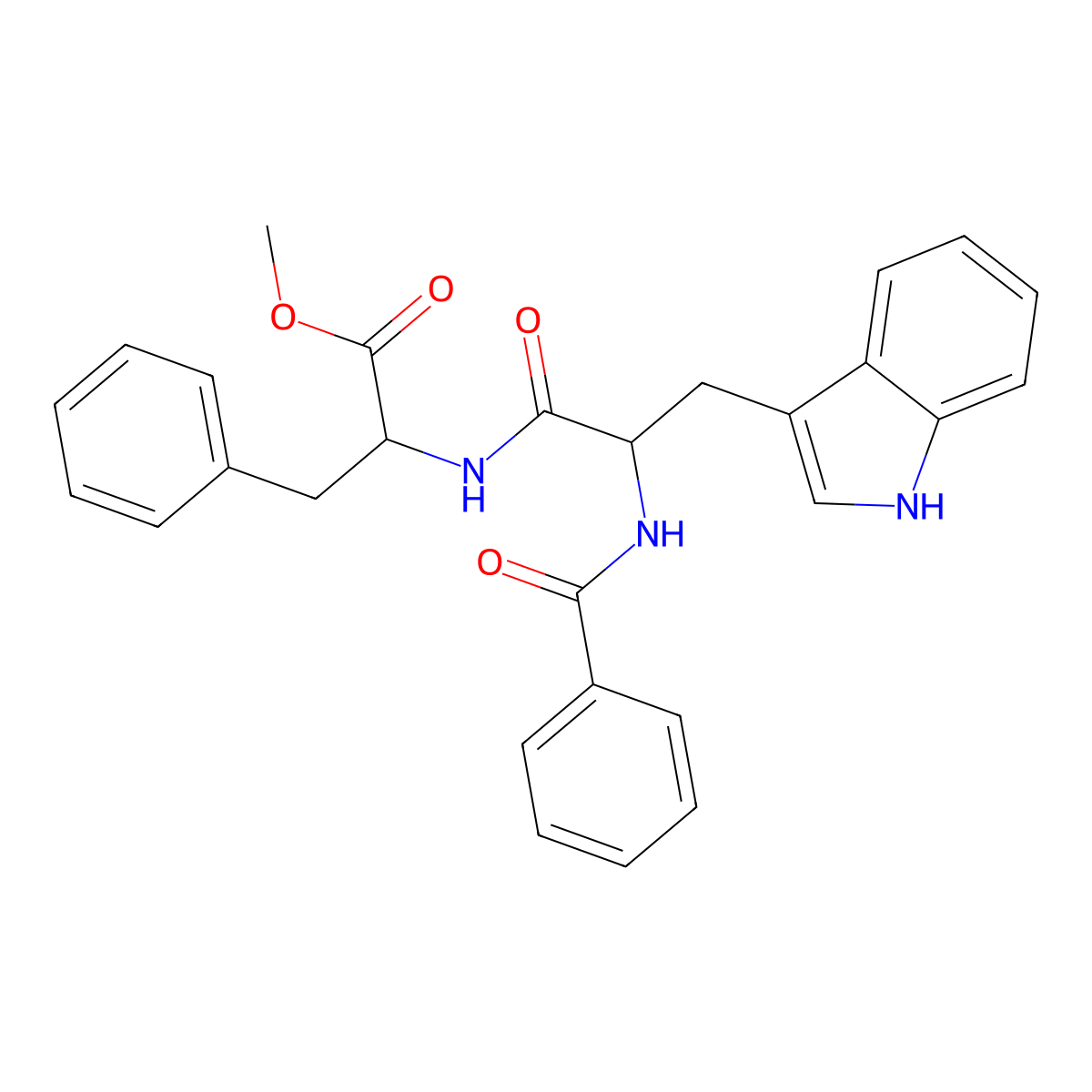 Methyl benzoyl-L-tryptophyl-D-phenylalaninate molecular structure, CAS 1435265-06-7