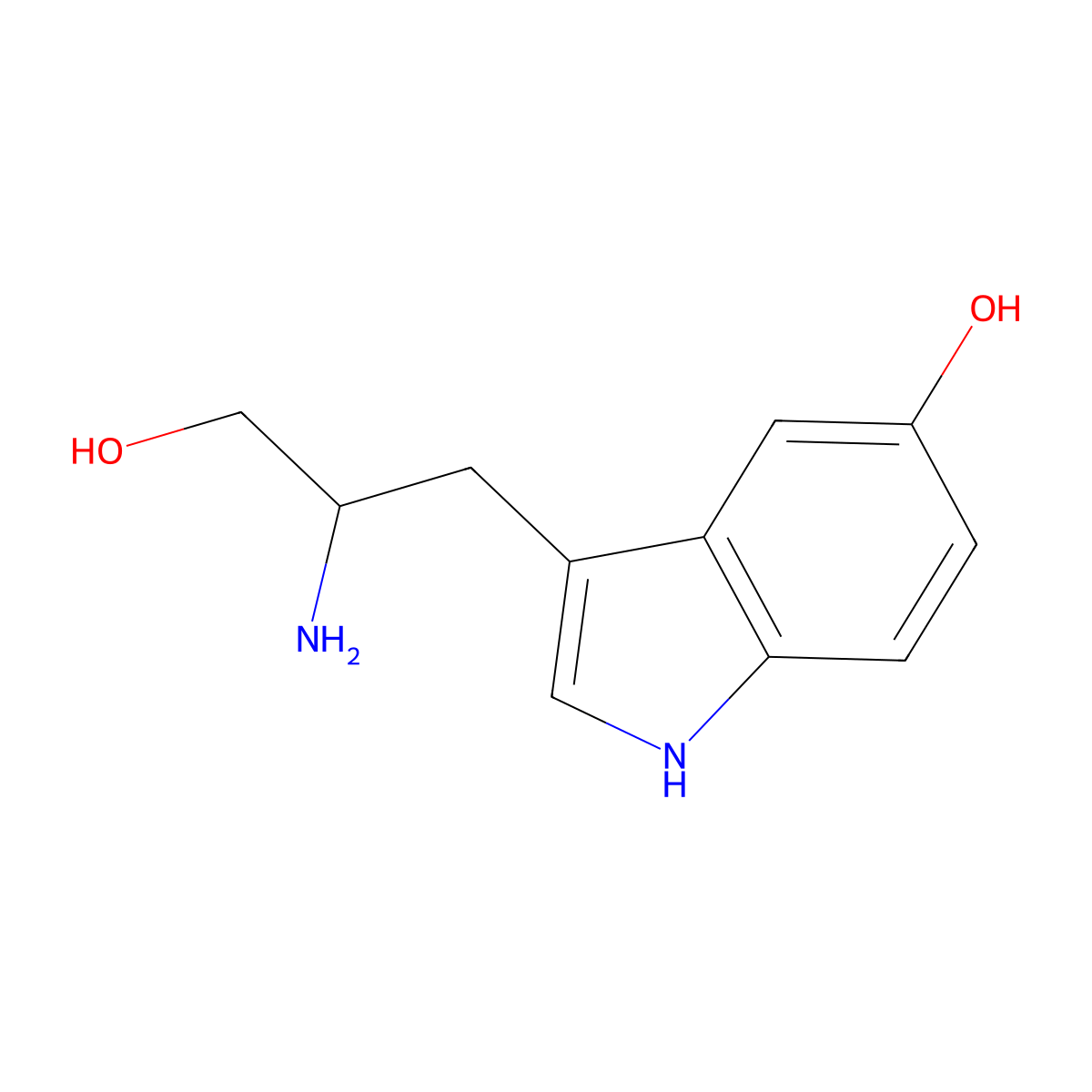 3-((2S)-2-amino-3-hydroxypropyl)-1H-indol-5-ol molecular structure, CAS 1435266-17-3