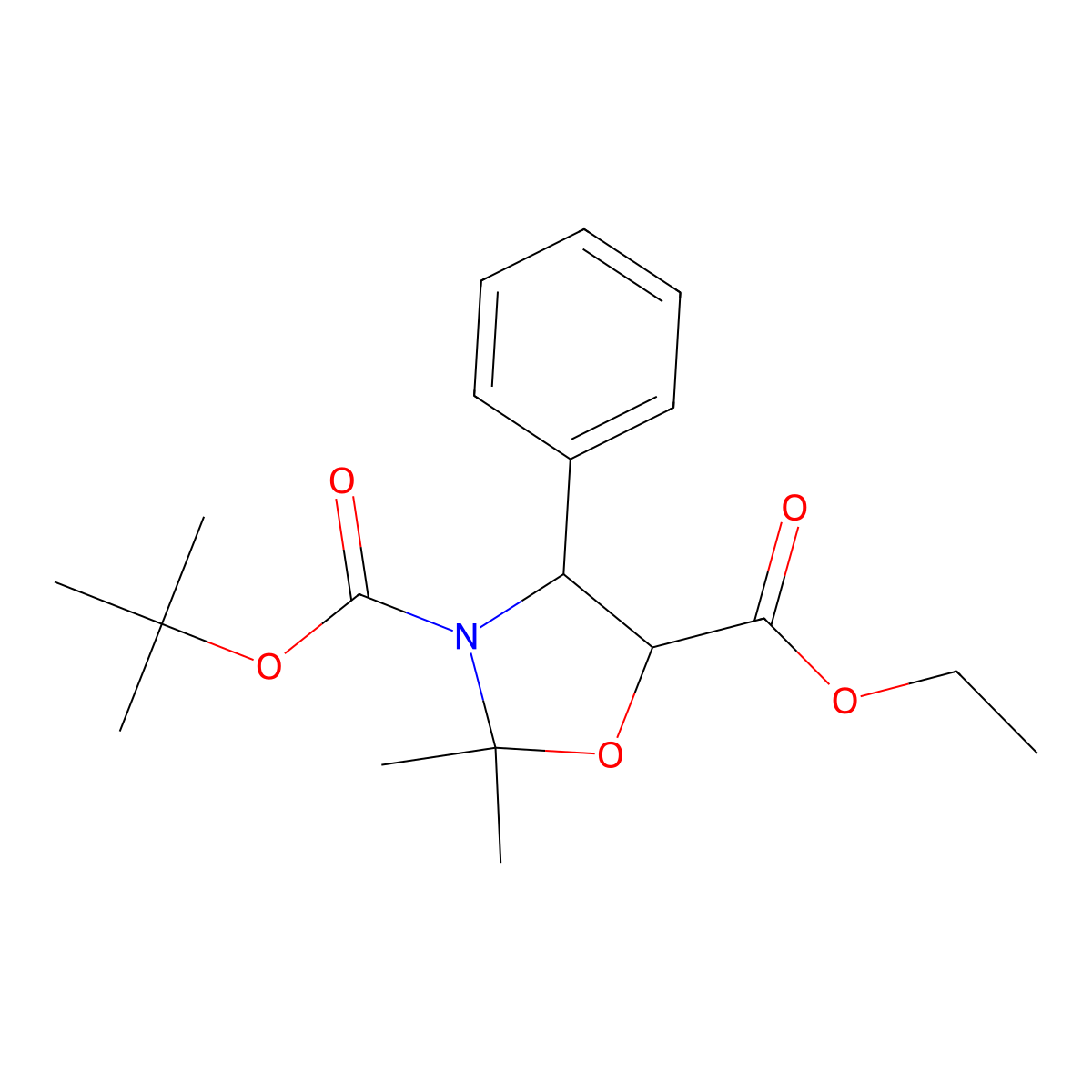 3-(t-Boc)-2,2-dimethyl-4-phenyl-1,3-oxazolidin-5-yl]formic Acid Ethyl Ester molecular structure, CAS 143527-74-6