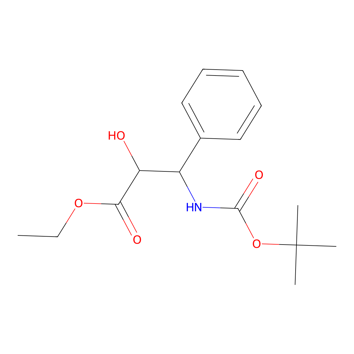 N-(t-Boc)-3-phenyl Isoserine Ethyl Ester molecular structure, CAS 143527-75-7