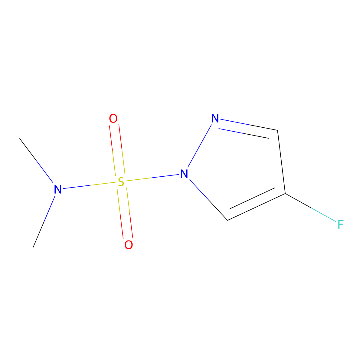 4-Fluoro-N,N-dimethyl-1H-pyrazole-1-sulfonamide molecular structure, CAS 143535-54-0