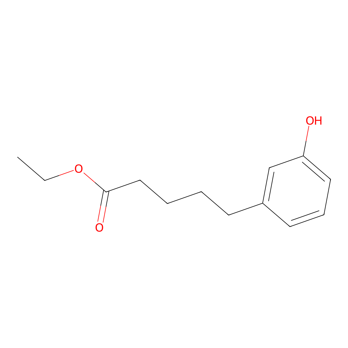 Ethyl 5-(3-hydroxyphenyl)pentanoate molecular structure, CAS 143536-52-1