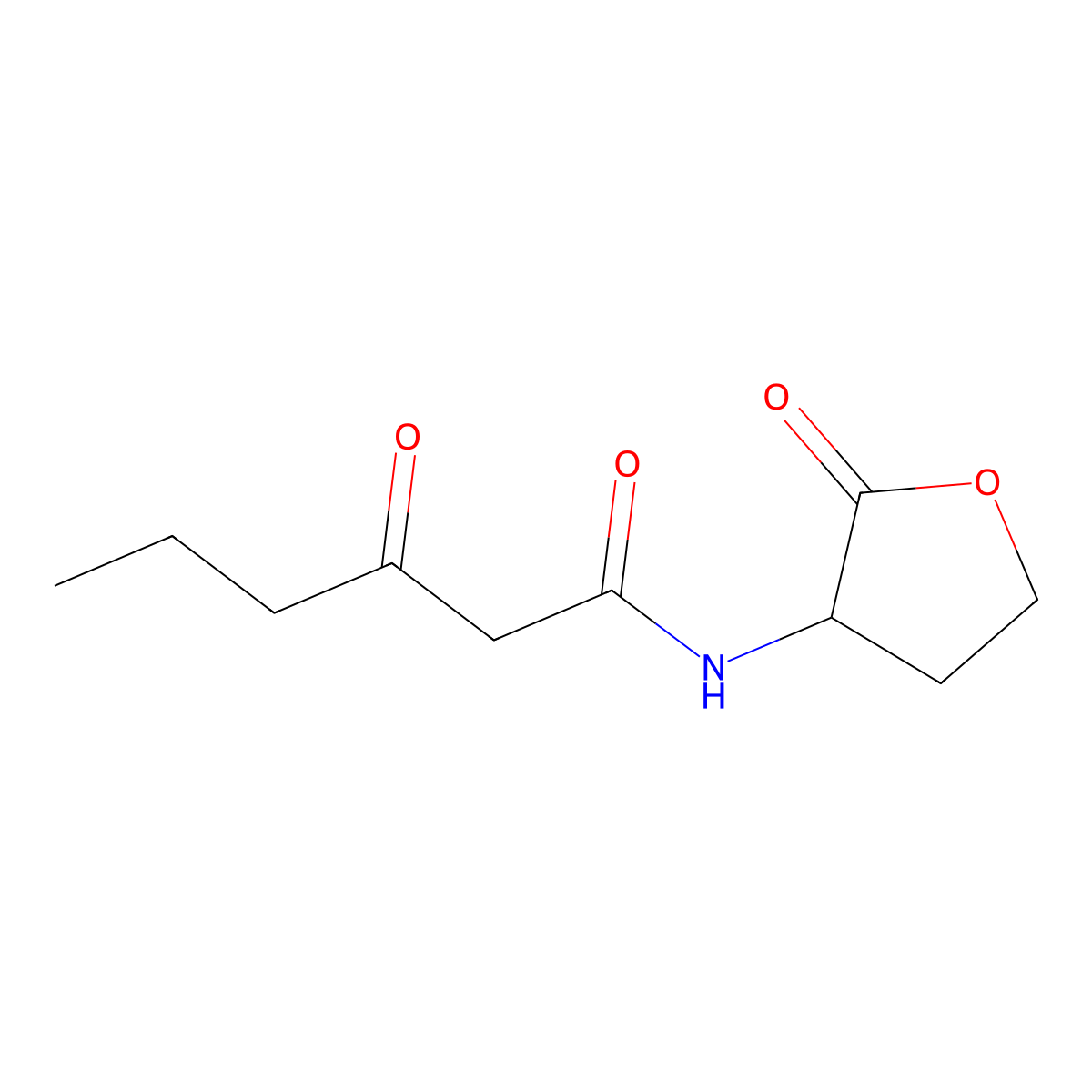 N-(3-oxohexanoyl)-L-homoserine lactone molecular structure, CAS 143537-62-6