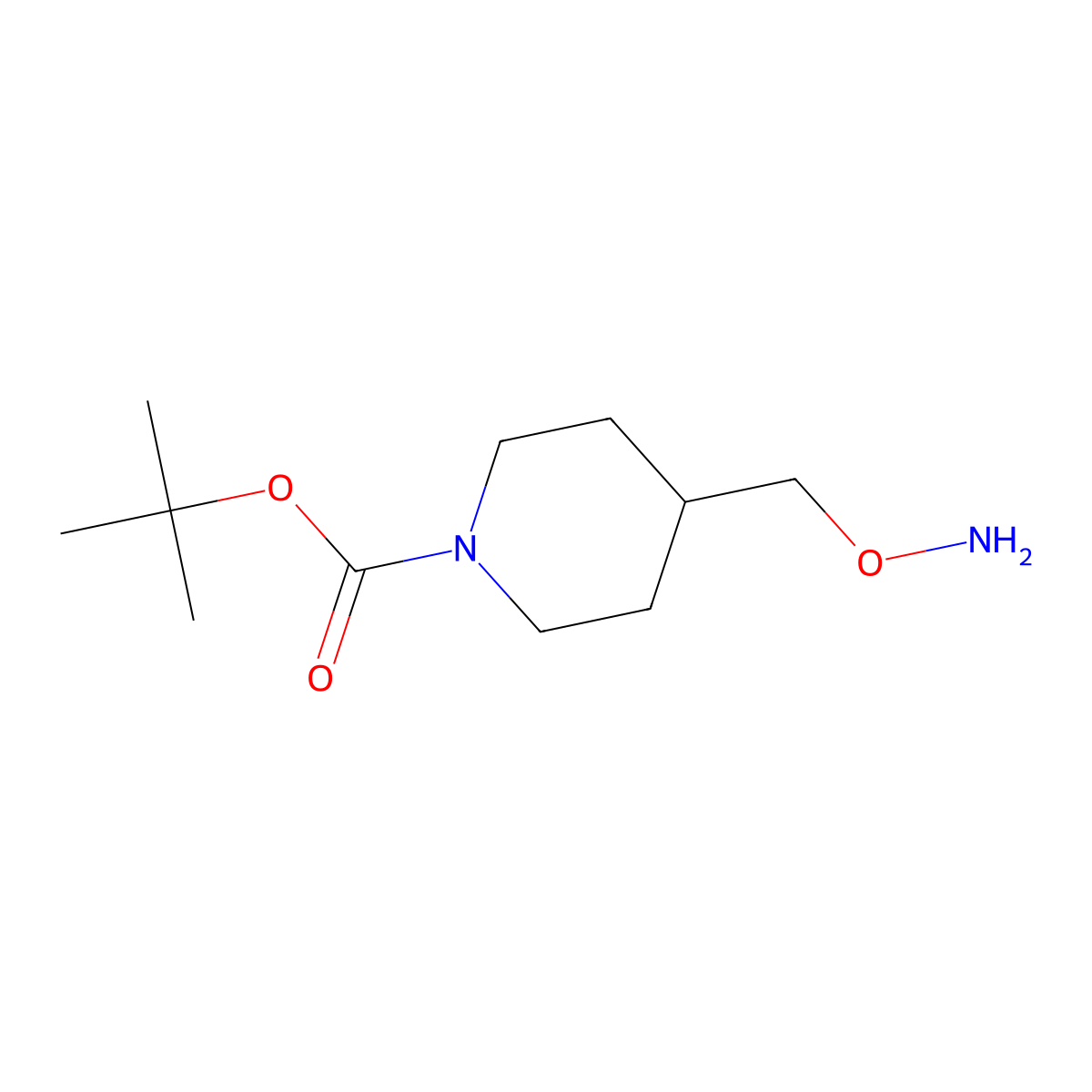 t-Butyl 4-(aminooxymethyl)piperidine-1-carboxylate molecular structure, CAS 143540-02-7