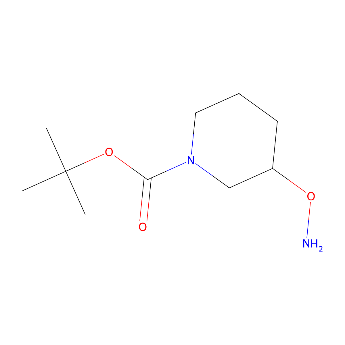 Tert-butyl 3-(aminooxy)piperidine-1-carboxylate molecular structure, CAS 143540-11-8