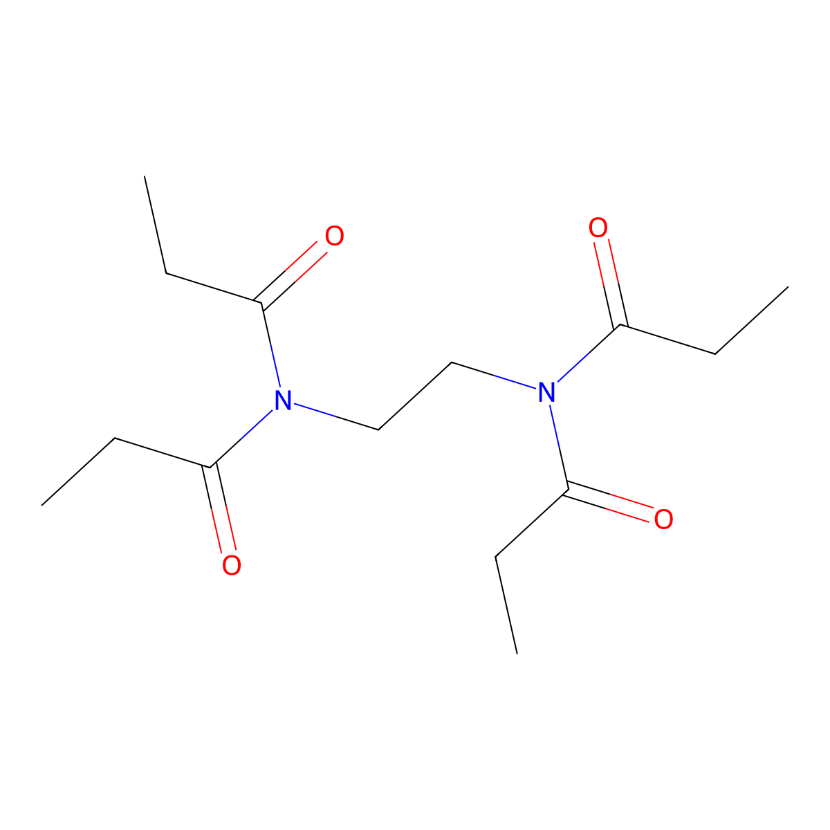 N,N'-(Ethane-1,2-diyl)bis(N-propionylpropionamide) molecular structure, CAS 143540-33-4
