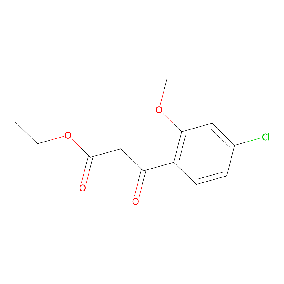 Ethyl 3-(4-chloro-2-methoxyphenyl)-3-oxopropanoate molecular structure, CAS 1435402-84-8