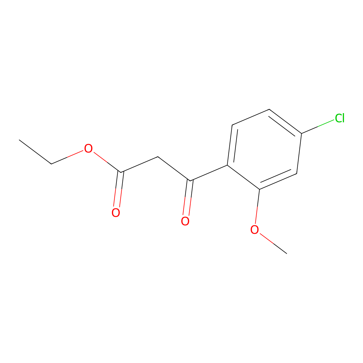 Ethyl 3-(4-chloro-2-methoxyphenyl)-3-oxopropanoate molecular structure, CAS 1435402-84-8