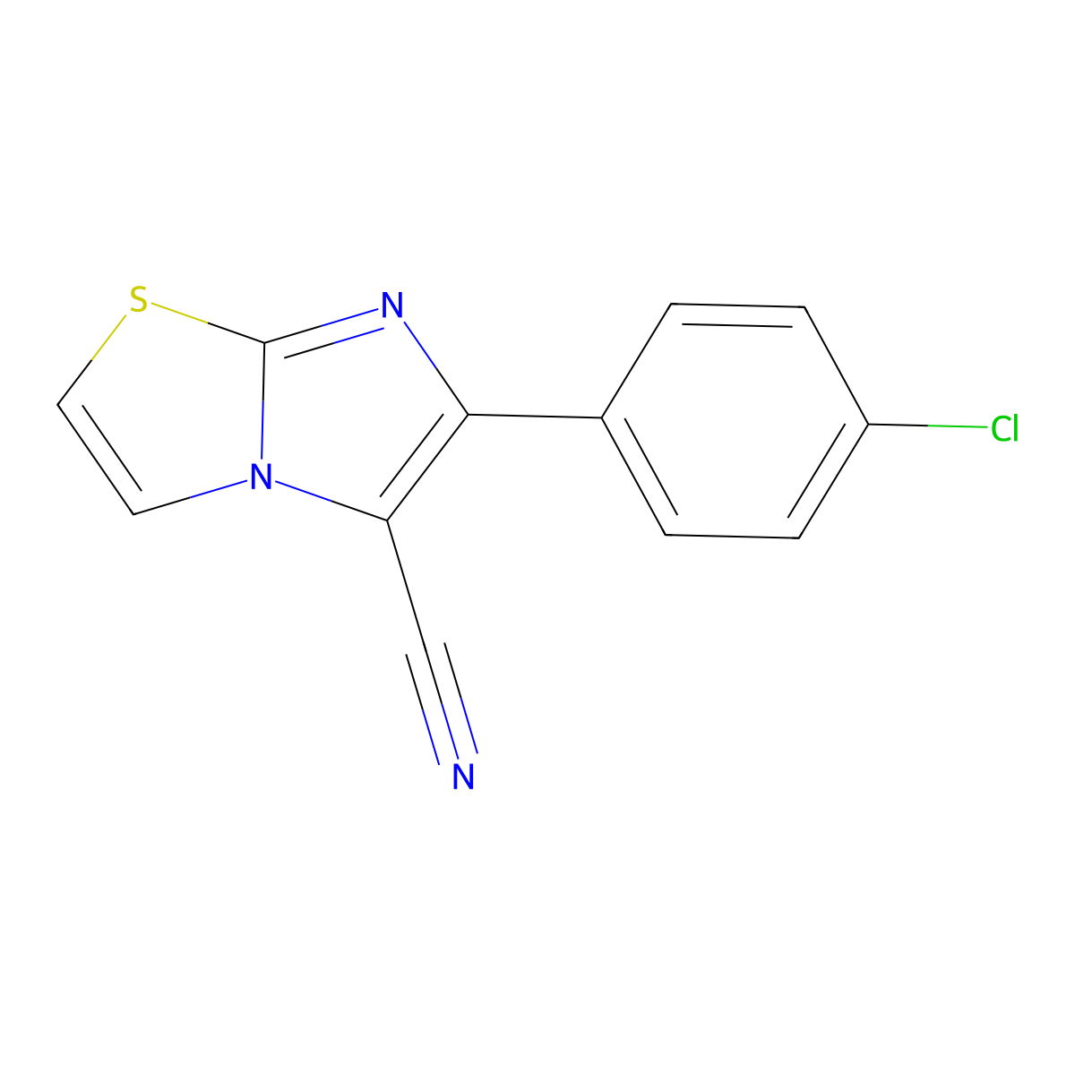 6-(4-Chlorophenyl)imidazo[2,1-b][1,3]thiazole-5-carbonitrile molecular structure, CAS 143541-65-5