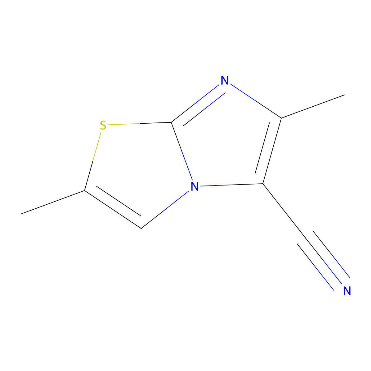 2,6-Dimethylimidazo[2,1-b][1,3]thiazole-5-carbonitrile molecular structure, CAS 143541-70-2