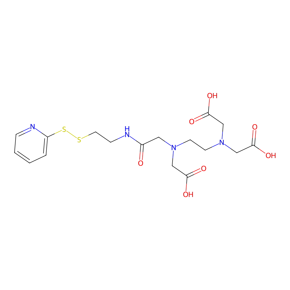 N-[S-(2-Pyridylthio)cysteaminyl]ethylenediamine-N,N,N',N'-tetraacetic Acid, Monoamide molecular structure, CAS 143541-95-1