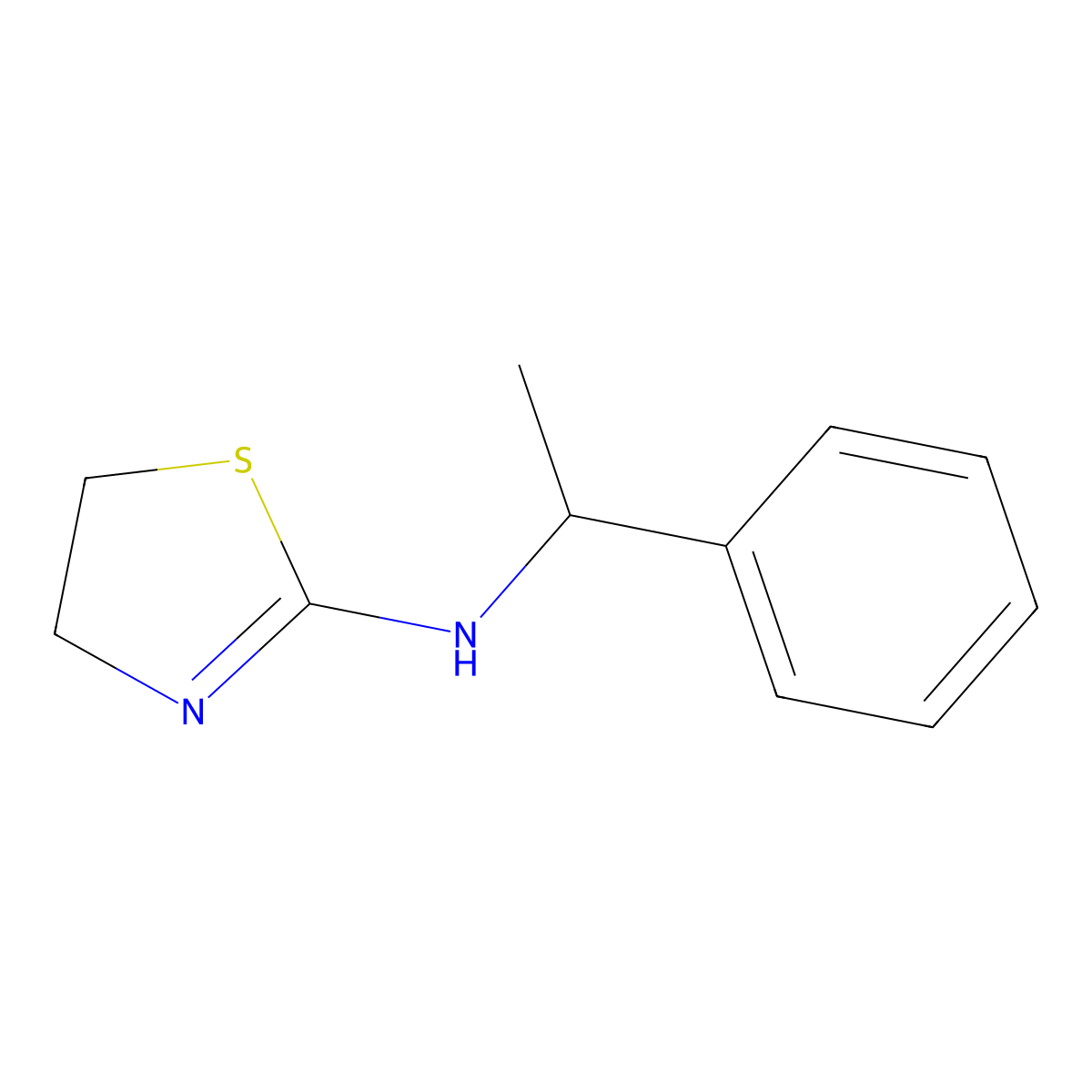 N-(1-phenylethyl)-4,5-dihydro-1,3-thiazol-2-amine molecular structure, CAS 143543-79-7
