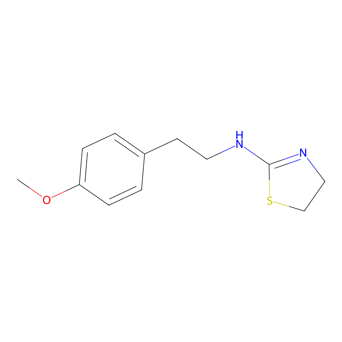 N-[2-(4-Methoxyphenyl)ethyl]-4,5-dihydro-1,3-thiazol-2-amine molecular structure, CAS 143543-81-1