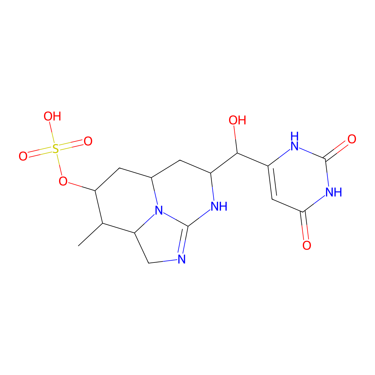 Cylindrospermopsin molecular structure, CAS 143545-90-8