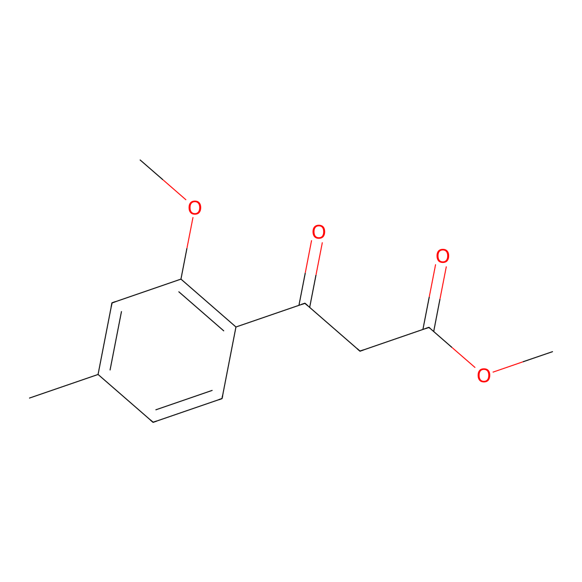 Methyl 3-(2-methoxy-4-methylphenyl)-3-oxopropanoate molecular structure, CAS 1435465-25-0
