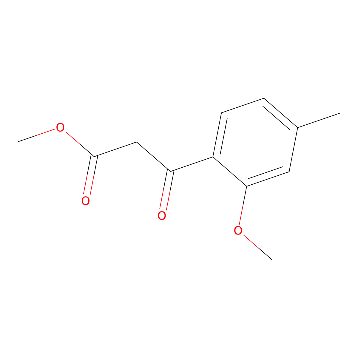 Methyl 3-(2-methoxy-4-methylphenyl)-3-oxopropanoate molecular structure, CAS 1435465-25-0
