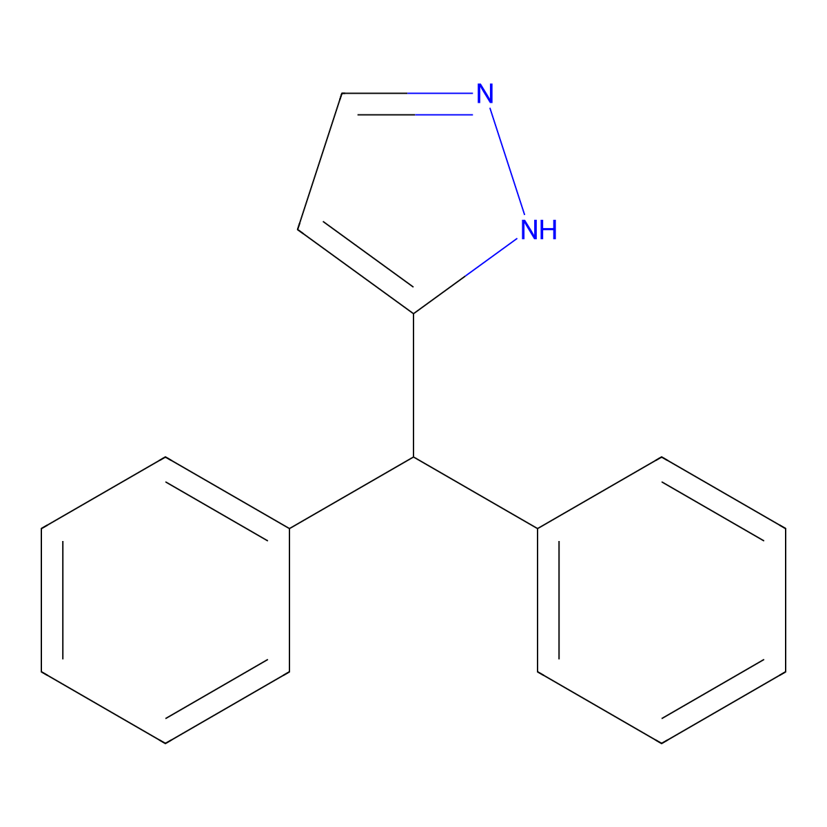 5-benzhydryl-1H-pyrazole molecular structure, CAS 143547-74-4