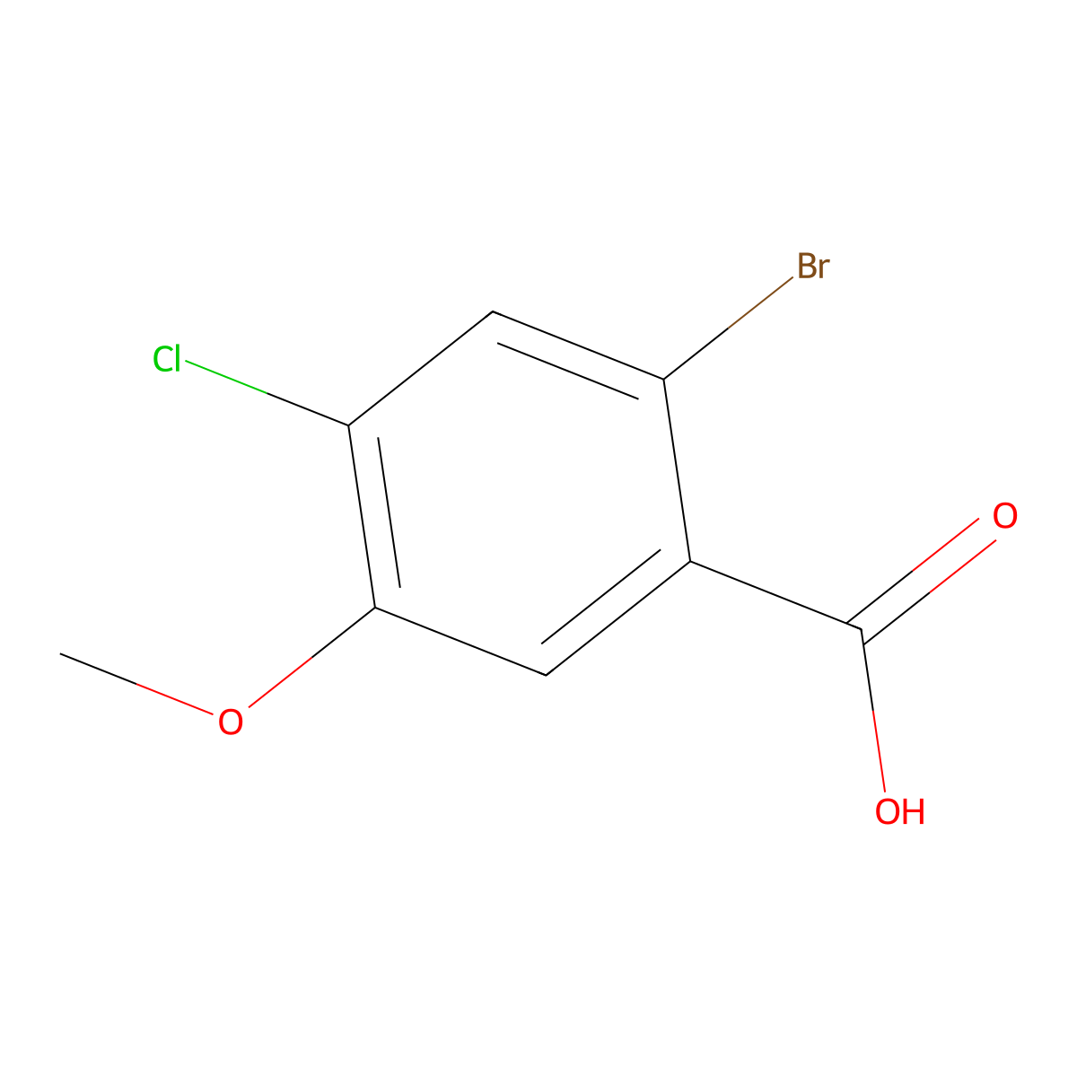 2-Bromo-4-chloro-5-methoxybenzoic acid molecular structure, CAS 1435479-68-7