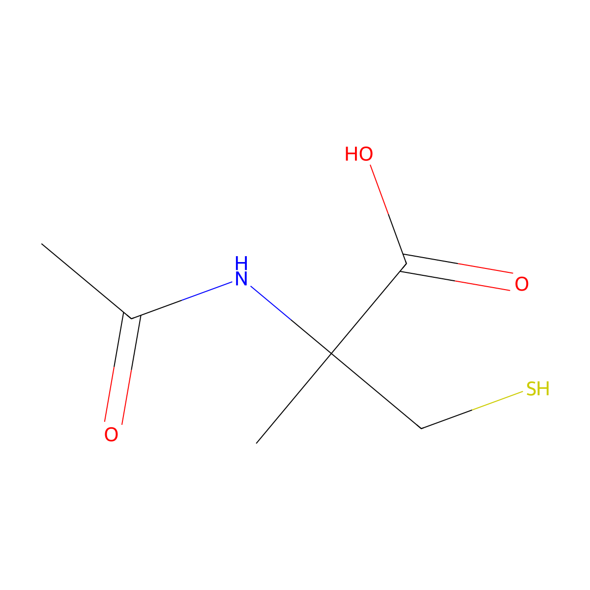 (2R)-2-acetamido-2-methyl-3-sulfanylpropanoic acid molecular structure, CAS 1435485-99-6