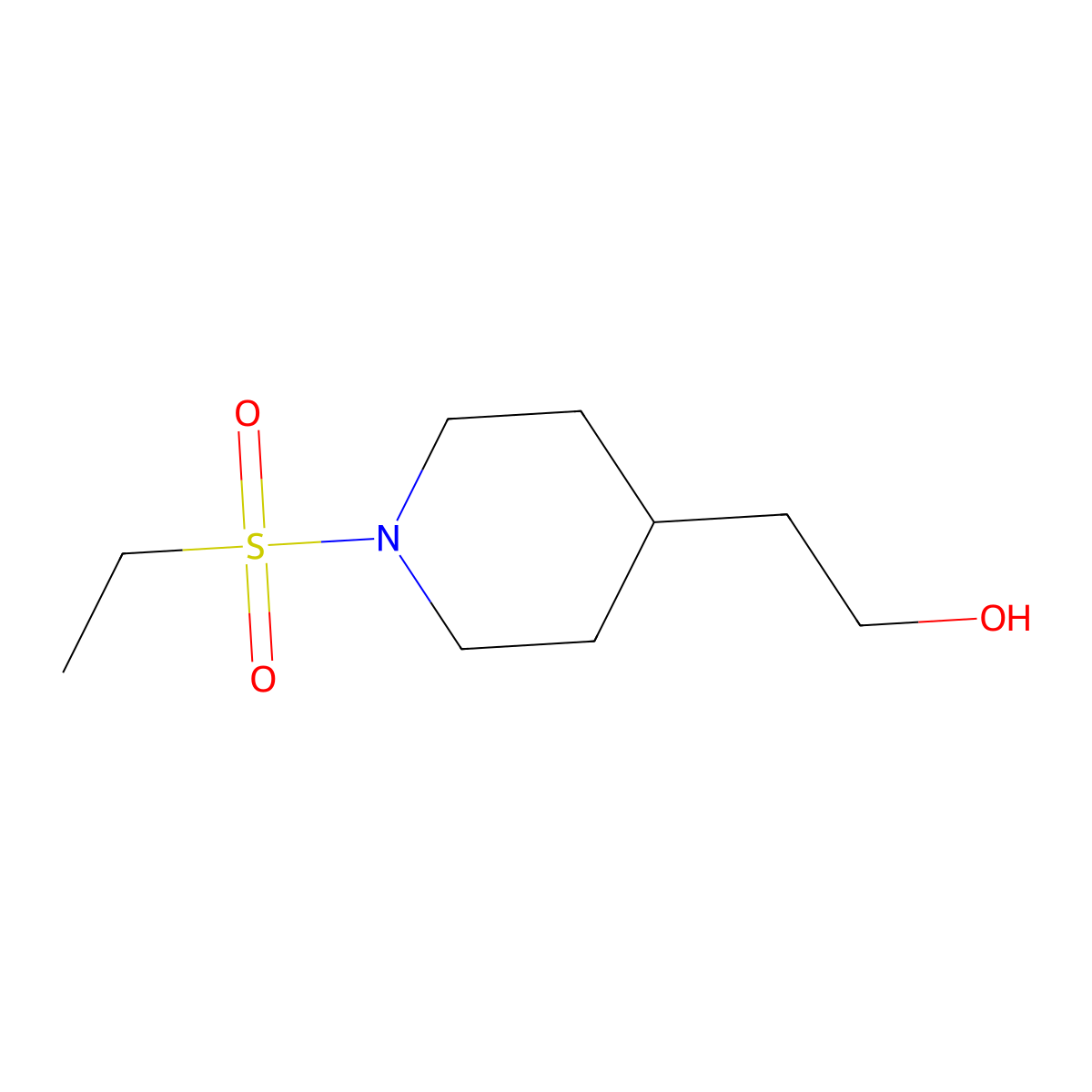 1-(ethylsulfonyl)-4-Piperidineethanol molecular structure, CAS 1435489-63-6