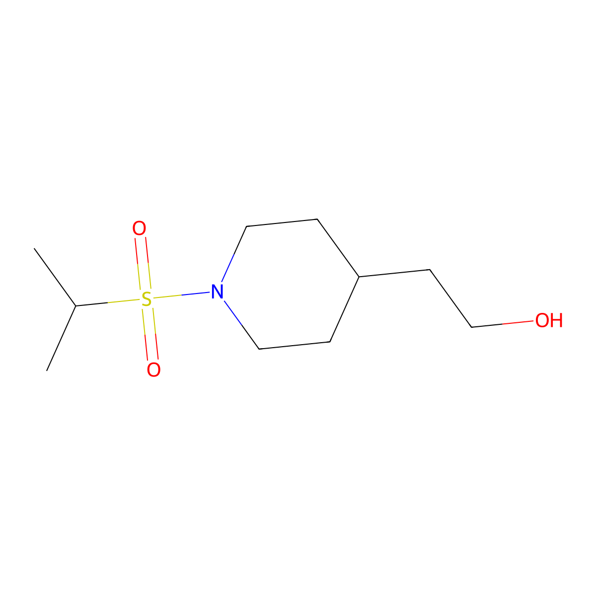 2-(1-(Isopropylsulfonyl)piperidin-4-yl)ethanol molecular structure, CAS 1435489-66-9