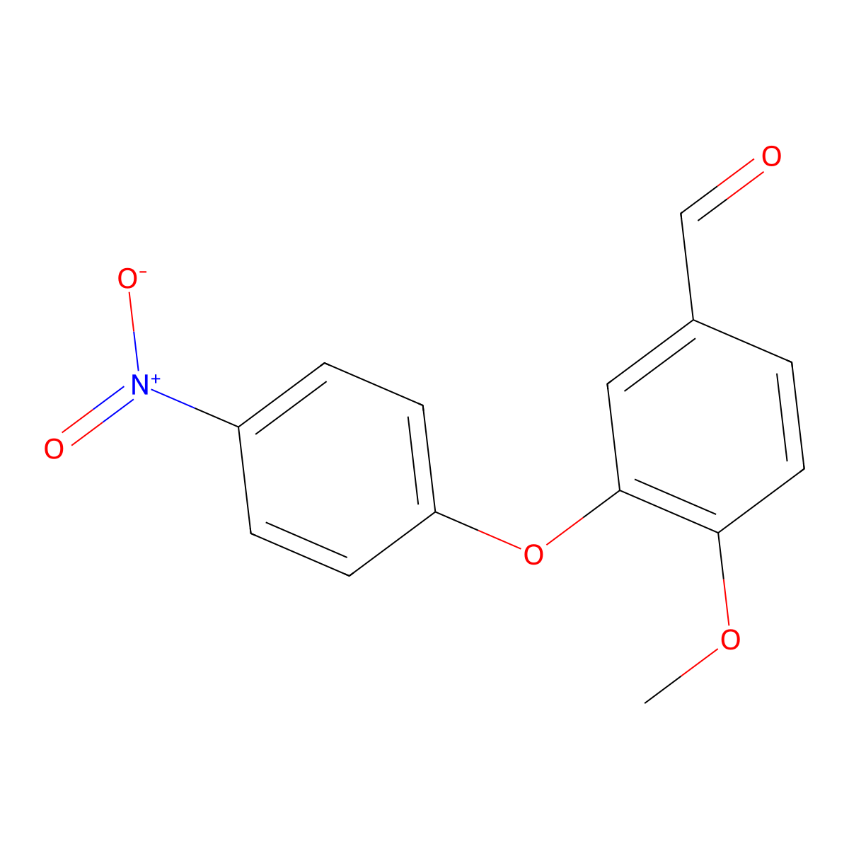 Benzaldehyde, 4-methoxy-3-(4-nitrophenoxy)- molecular structure, CAS 143551-87-5