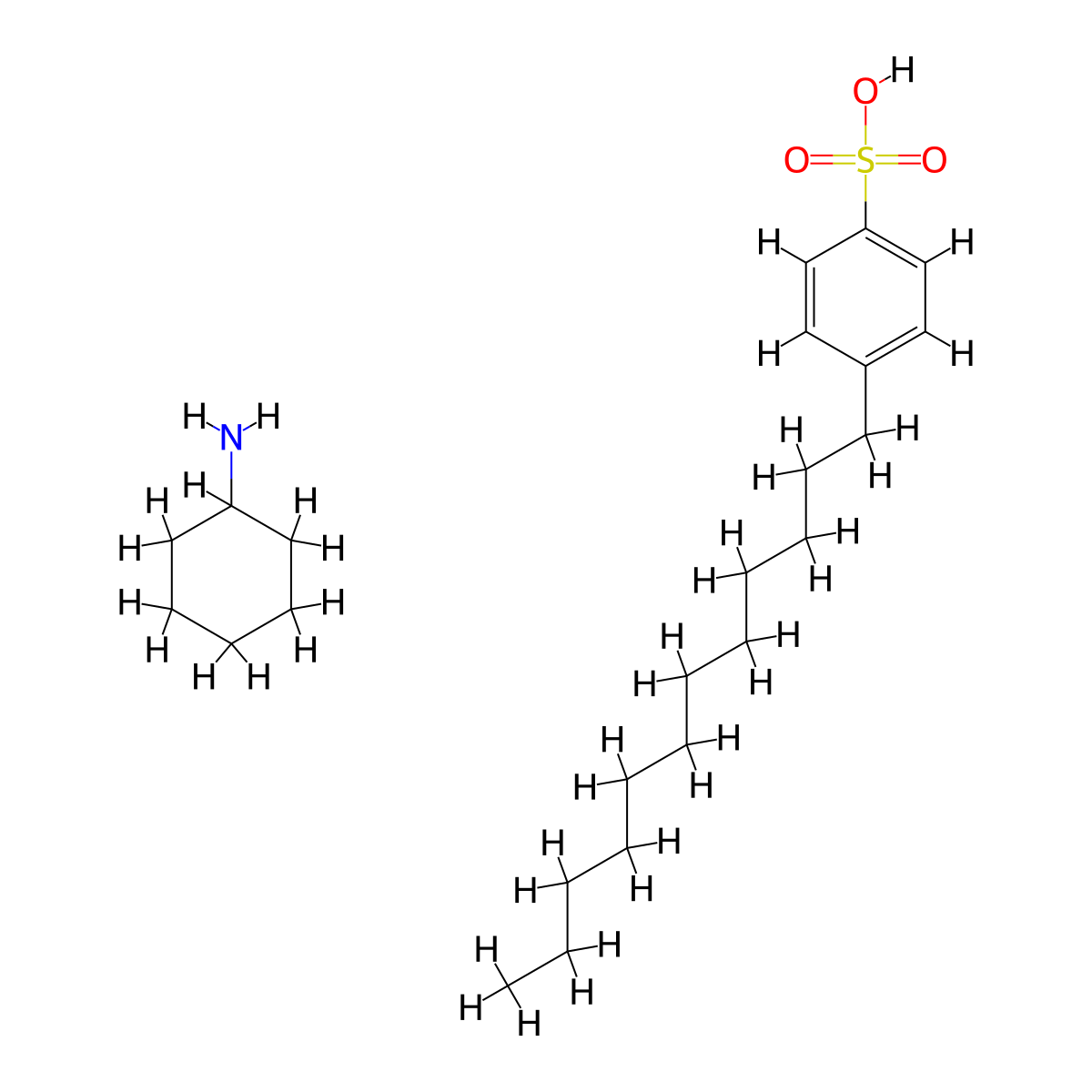 Benzenesulfonic acid, 4-dodecyl-, compd. with cyclohexanamine (1:1) molecular structure, CAS 14356-38-8