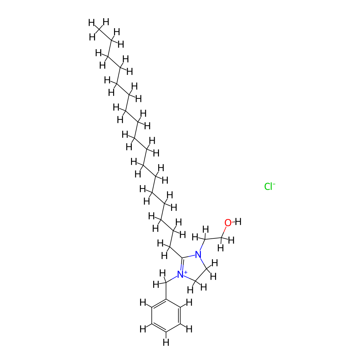 3-Benzyl-2-heptadecyl-1-(2-hydroxyethyl)-4,5-dihydro-1h-imidazol-3-ium chloride molecular structure, CAS 14356-60-6