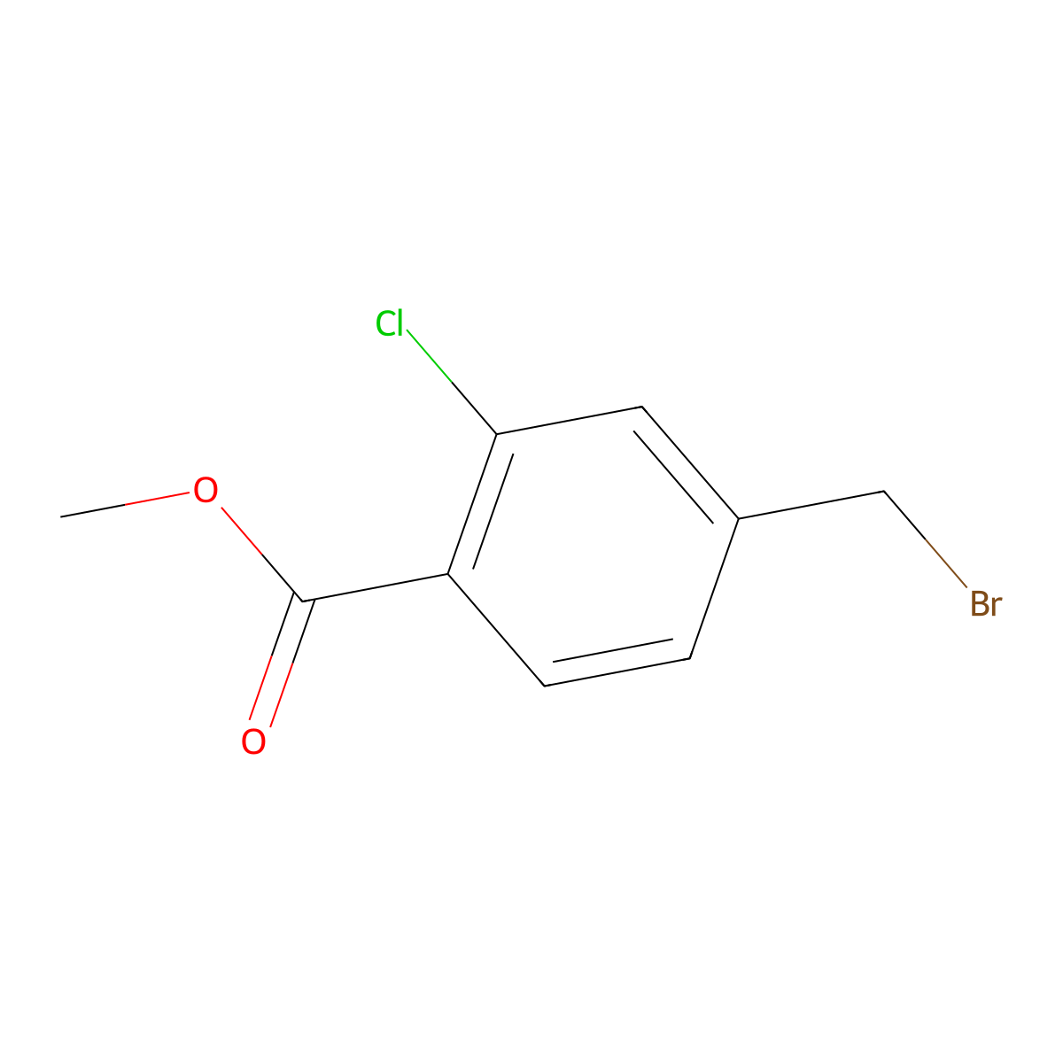 Methyl 4-(bromomethyl)-2-chlorobenzoate molecular structure, CAS 143572-60-5