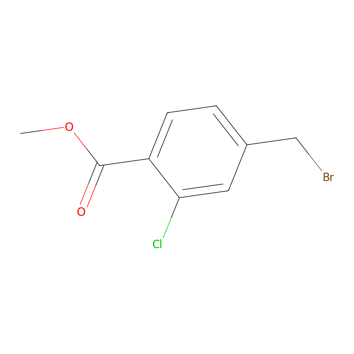 Methyl 4-(bromomethyl)-2-chlorobenzoate molecular structure, CAS 143572-60-5