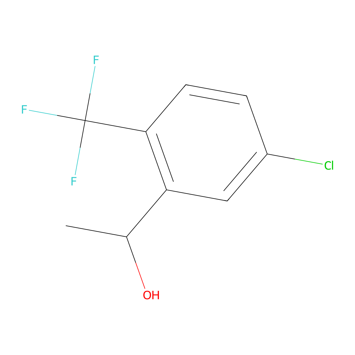 1-[5-Chloro-2-(trifluoromethyl)phenyl]ethanol molecular structure, CAS 1435753-50-6