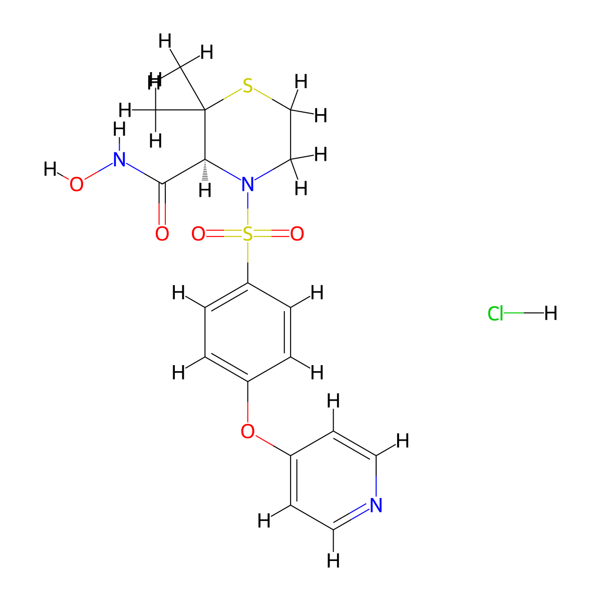 Prinomastat hydrochloride molecular structure, CAS 1435779-45-5