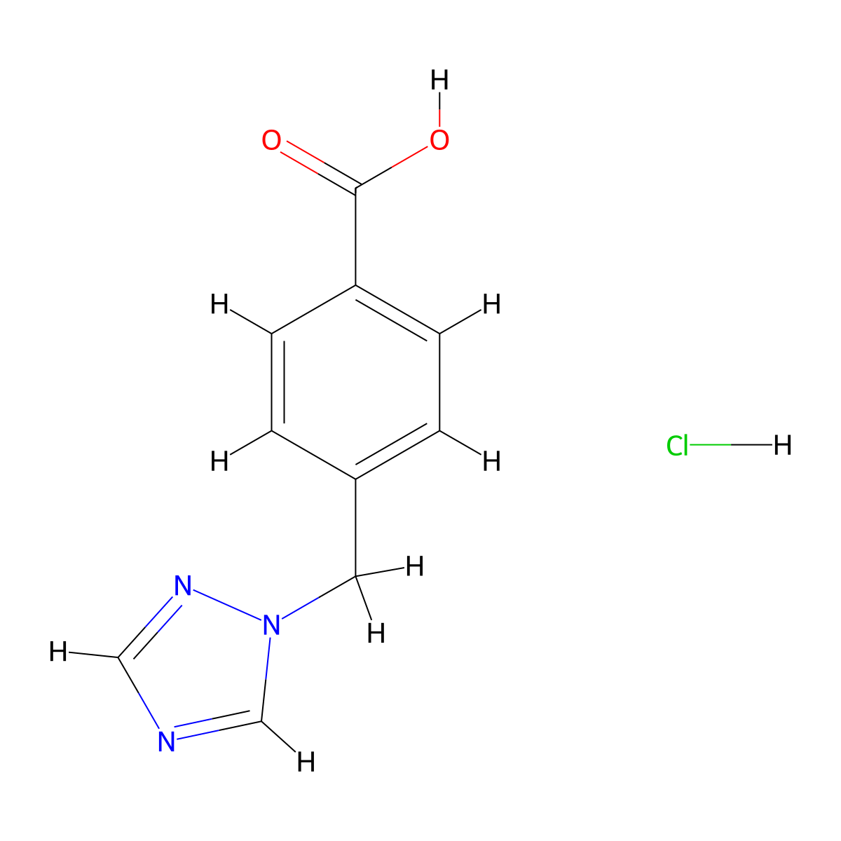 4-(1H-1,2,4-Triazol-1-ylmethyl)benzoic acid hydrochloride molecular structure, CAS 1435803-67-0