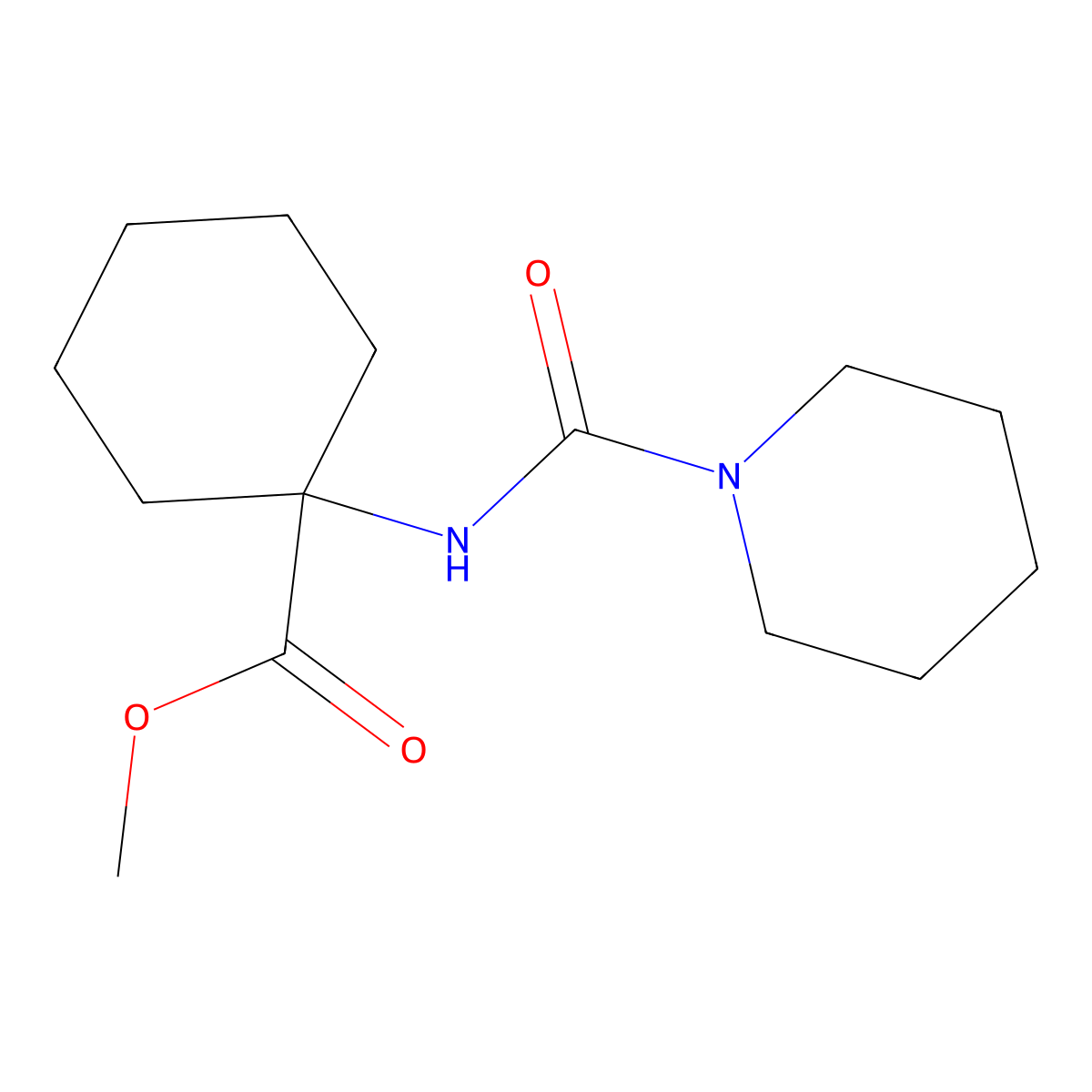 Methyl 1-[(piperidin-1-ylcarbonyl)amino]cyclohexanecarboxylate molecular structure, CAS 1435803-85-2