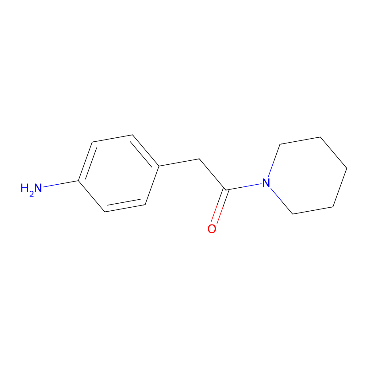 4-(2-Oxo-2-piperidin-1-ylethyl)aniline molecular structure, CAS 1435803-95-4