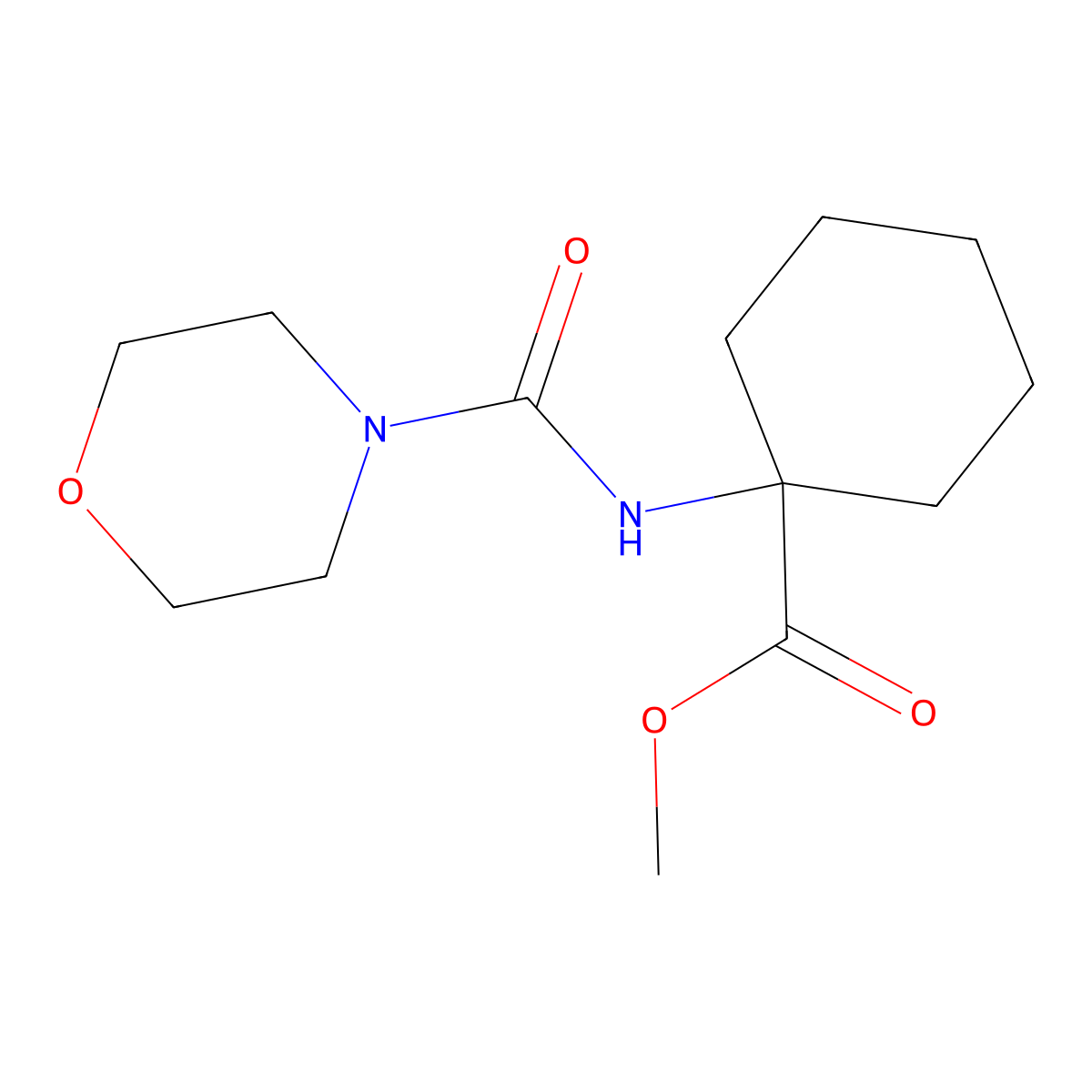 Methyl 1-[(morpholin-4-ylcarbonyl)amino]cyclohexanecarboxylate molecular structure, CAS 1435804-06-0