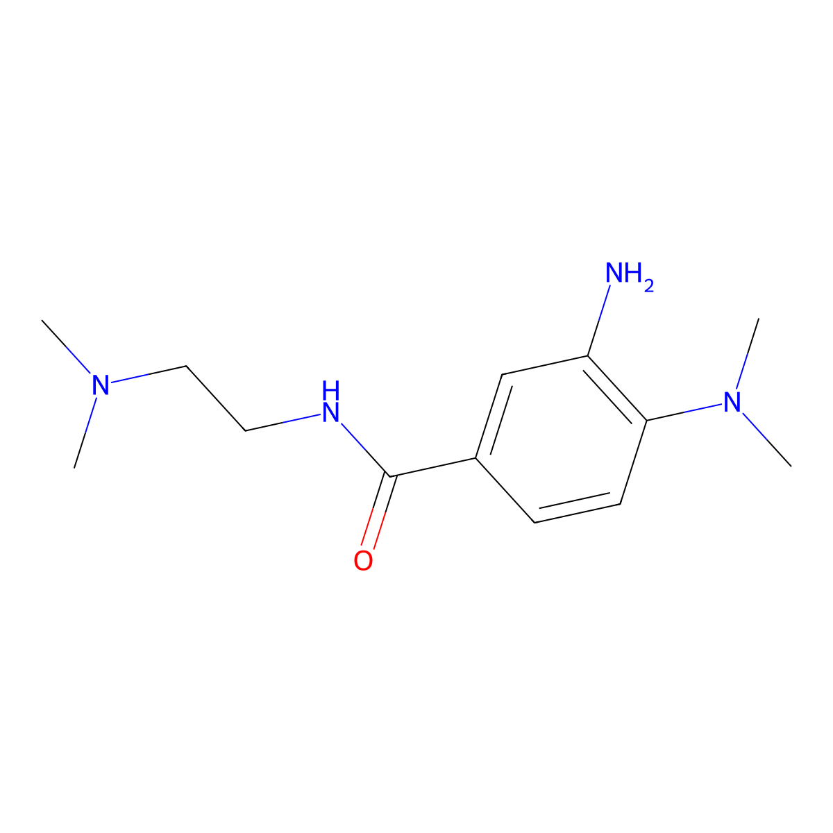 3-amino-4-(dimethylamino)-N-[2-(dimethylamino)ethyl]benzamide molecular structure, CAS 1435804-12-8
