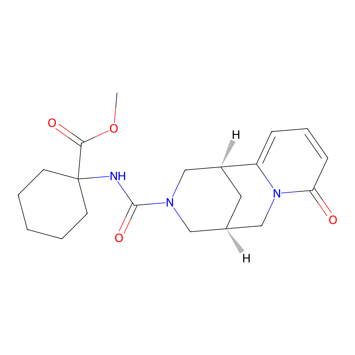 Methyl 1-[[(1S,9S)-6-oxo-7,11-diazatricyclo[7.3.1.02,7]trideca-2,4-diene-11-carbonyl]amino]cyclohexane-1-carboxylate molecular structure, CAS 1435804-23-1