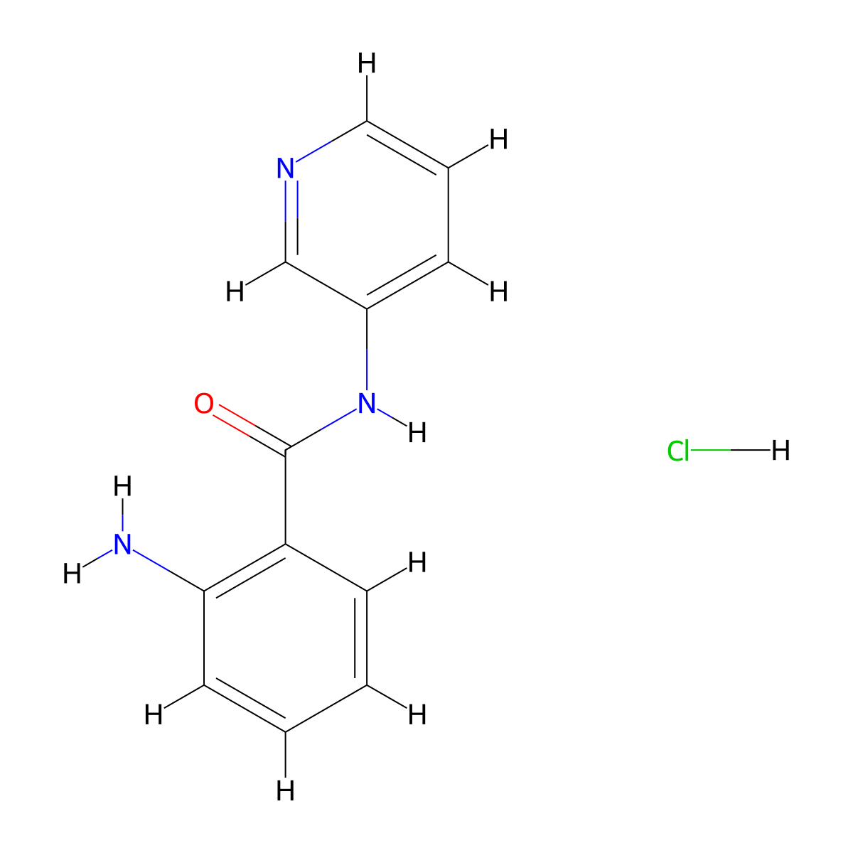 2-amino-N-(pyridin-3-yl)benzamide hydrochloride molecular structure, CAS 1435804-47-9