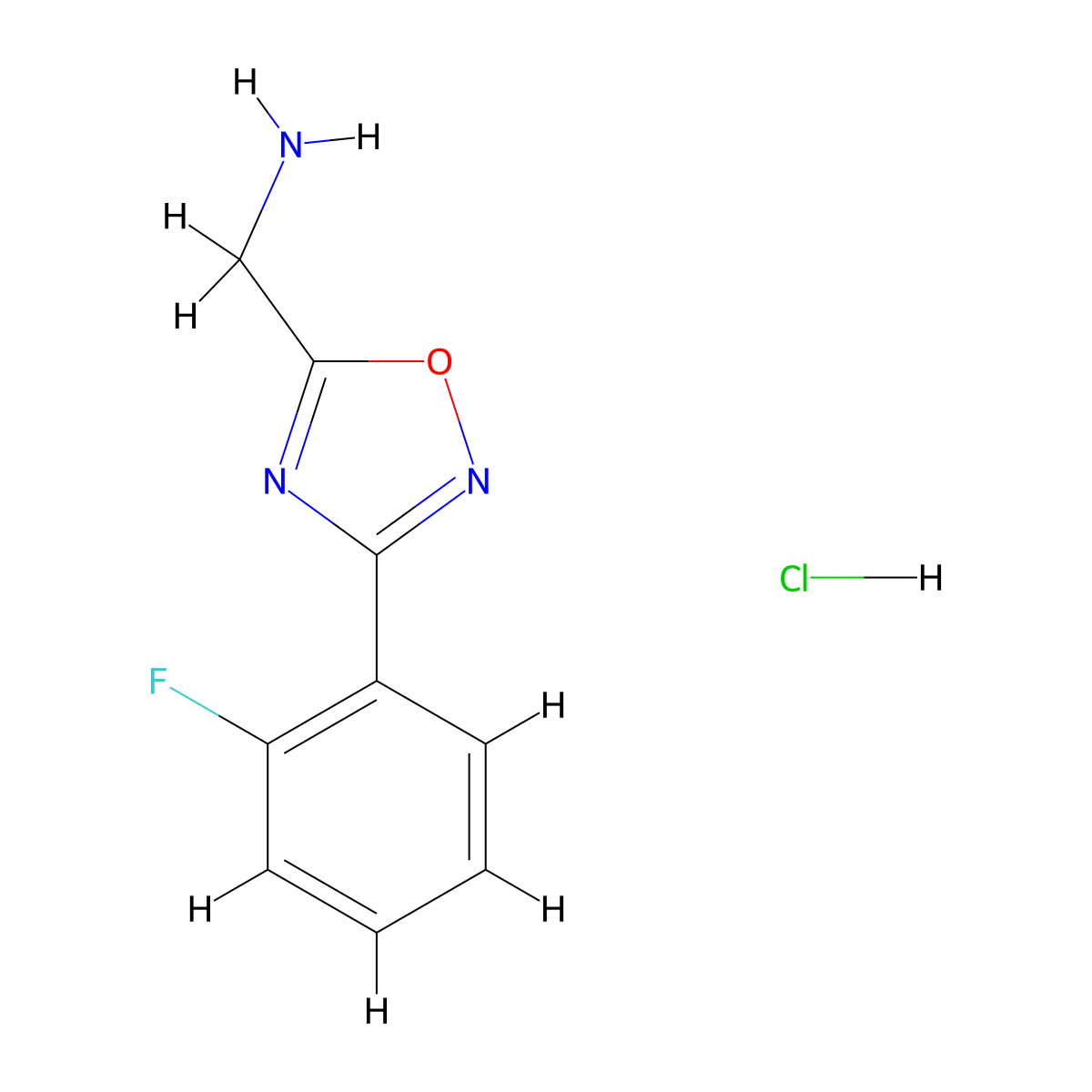 {[3-(2-Fluorophenyl)-1,2,4-oxadiazol-5-yl]methyl}amine hydrochloride molecular structure, CAS 1435804-53-7