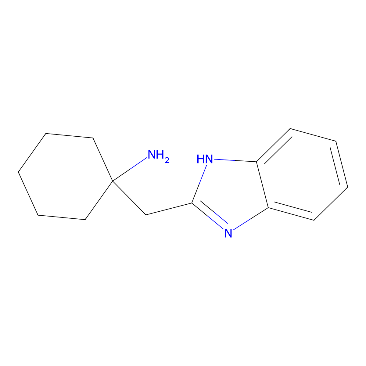 1-(1H-benzimidazol-2-ylmethyl)cyclohexanamine molecular structure, CAS 1435804-82-2