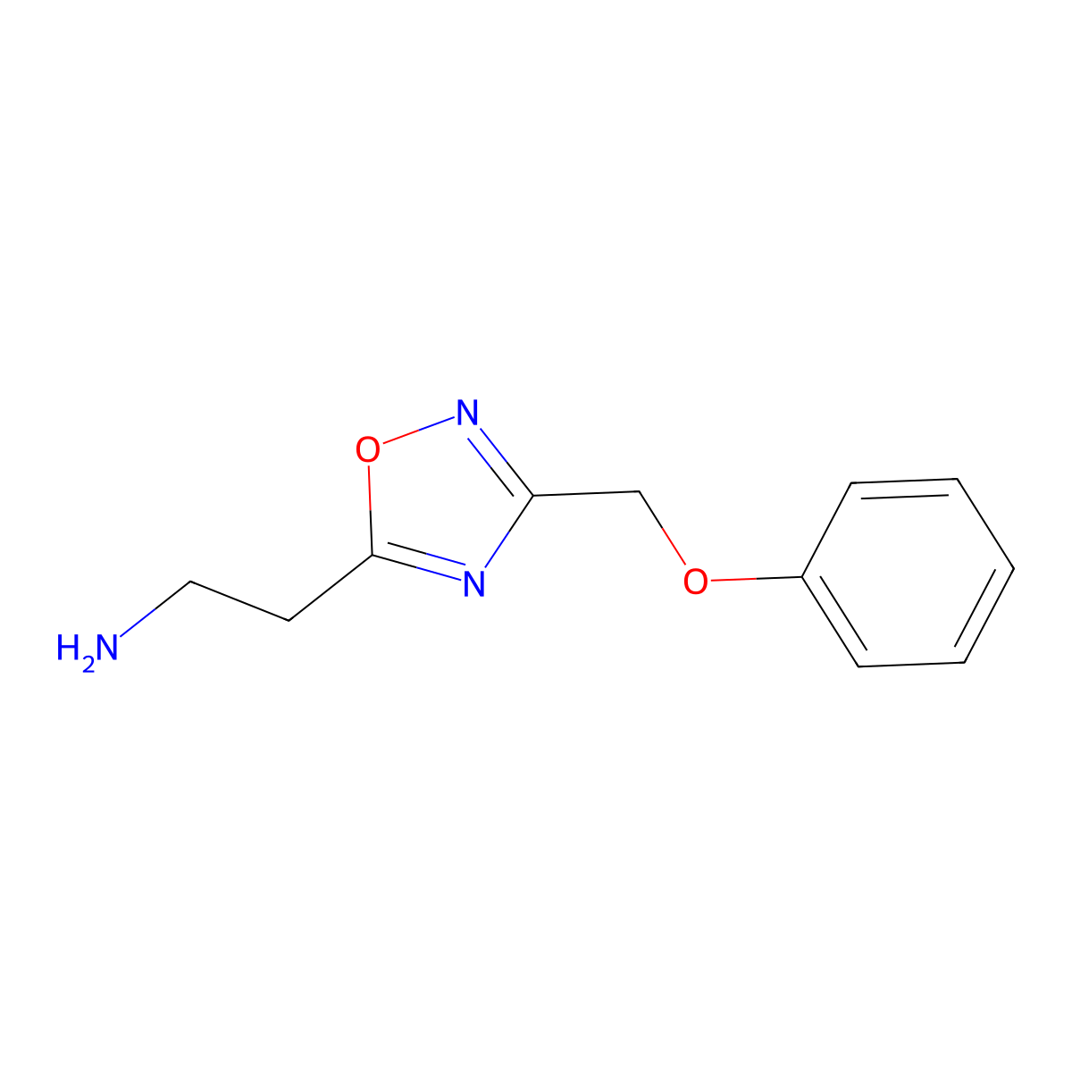 2-[3-(Phenoxymethyl)-1,2,4-oxadiazol-5-yl]ethanamine molecular structure, CAS 1435804-87-7