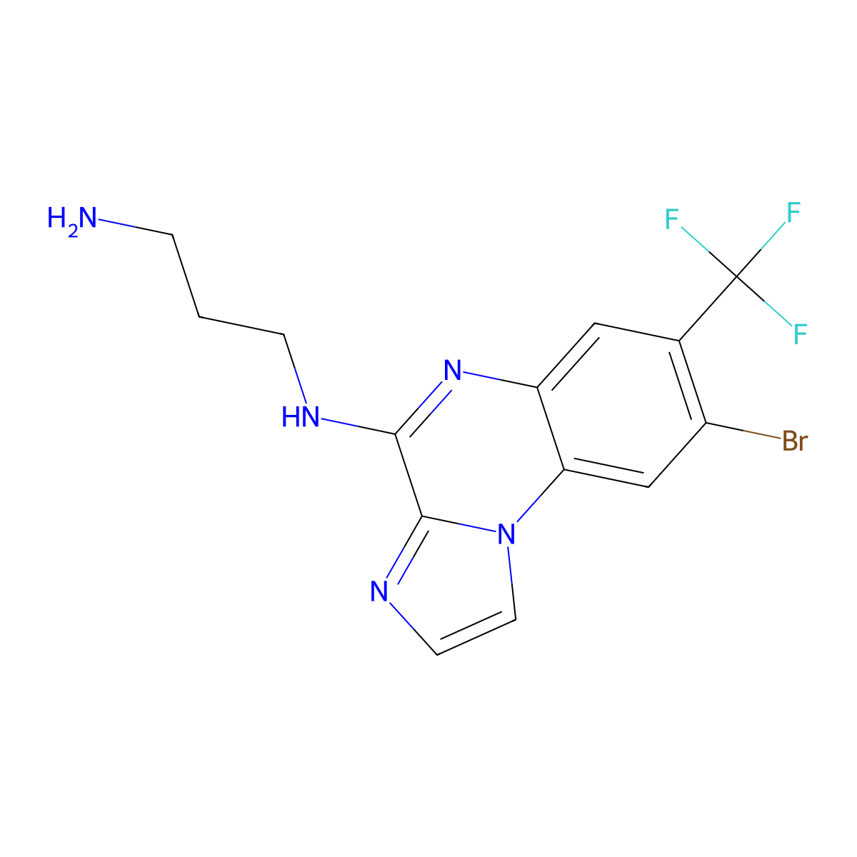 1,3-Propanediamine, N1-[8-bromo-7-(trifluoromethyl)imidazo[1,2-a]quinoxalin-4-yl]- molecular structure, CAS 1435805-87-0