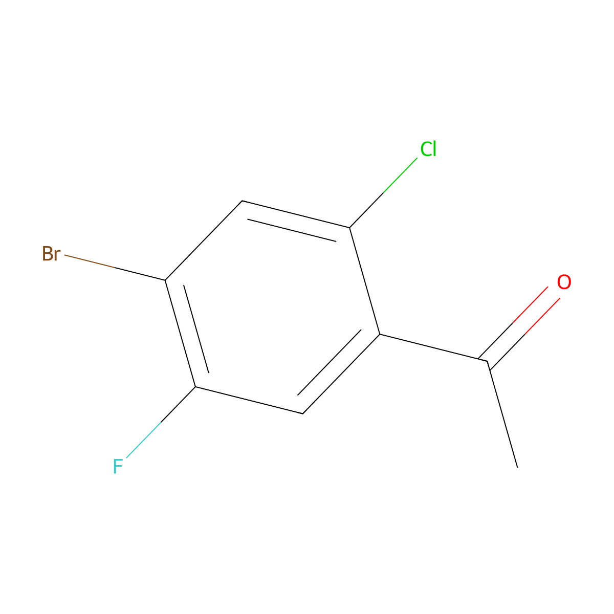 Ethanone, 1-(4-bromo-2-chloro-5-fluorophenyl)- molecular structure, CAS 1435805-96-1