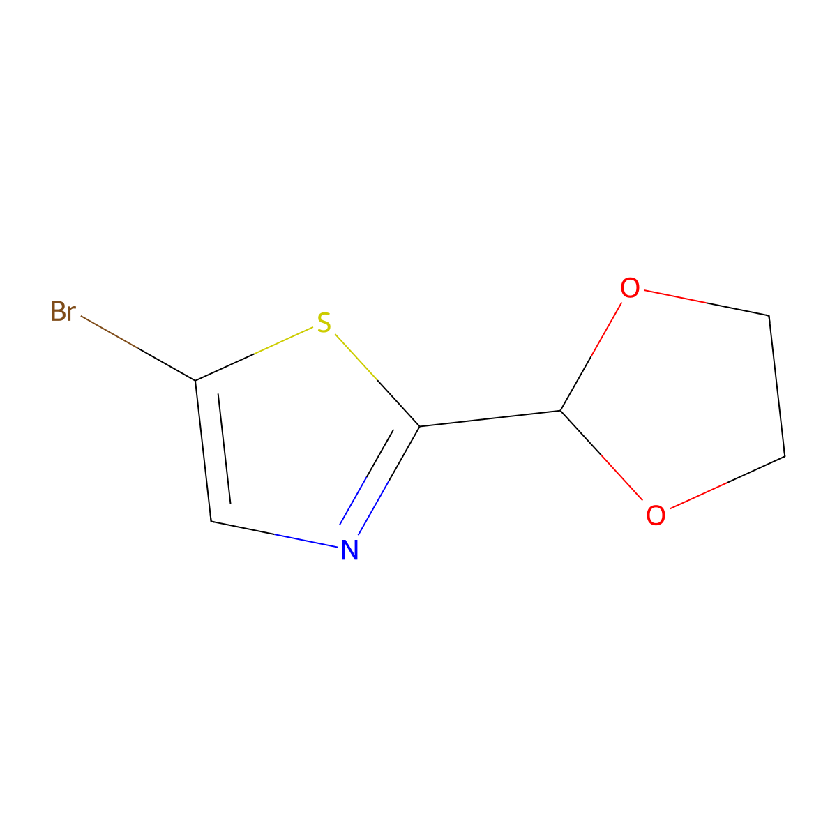 5-Bromo-2-(1,3-dioxolan-2-yl)-1,3-thiazole molecular structure, CAS 1435806-00-0