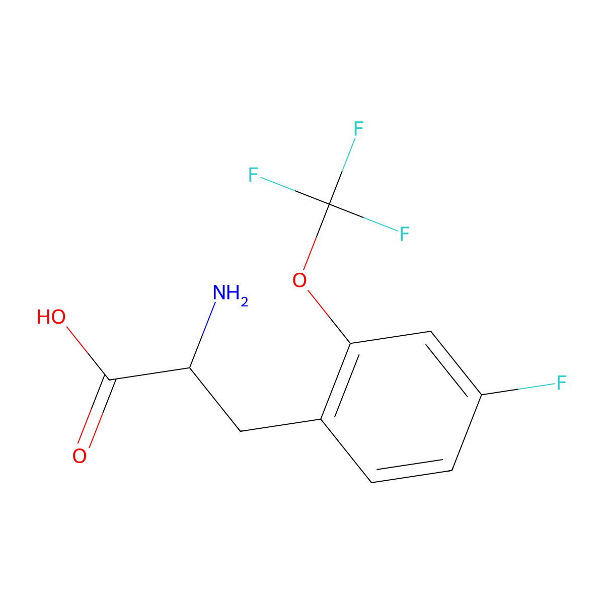 4-Fluoro-2-(trifluoromethoxy)-DL-phenylalanine molecular structure, CAS 1435806-18-0